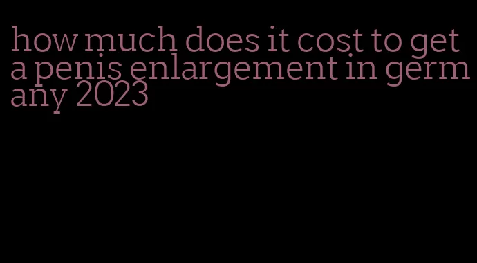 how much does it cost to get a penis enlargement in germany 2023