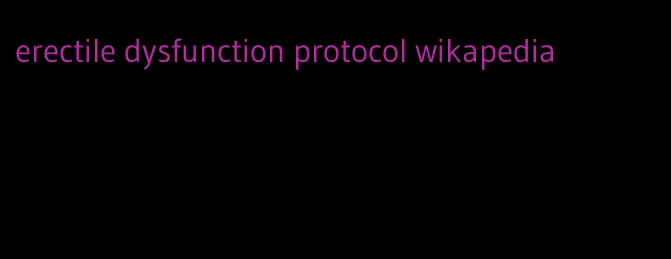 erectile dysfunction protocol wikapedia