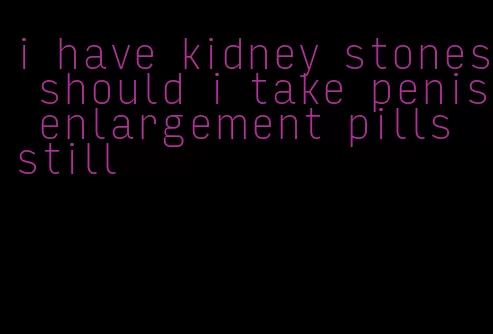 i have kidney stones should i take penis enlargement pills still
