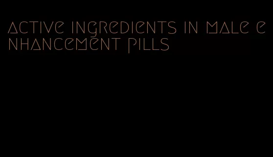active ingredients in male enhancement pills