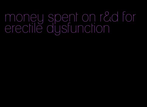 money spent on r&d for erectile dysfunction