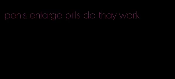 penis enlarge pills do thay work