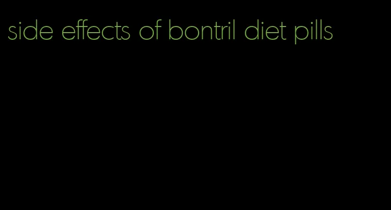 side effects of bontril diet pills