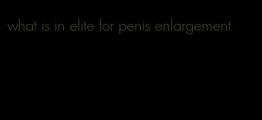 what is in elite for penis enlargement